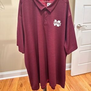 Adidas Mississippi State Burgundy Polo Shirt